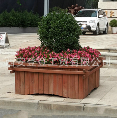 西寧木質(zhì)移動(dòng)花箱 碳化防腐木花箱 戶外防腐木花槽 園林隔離花箱
