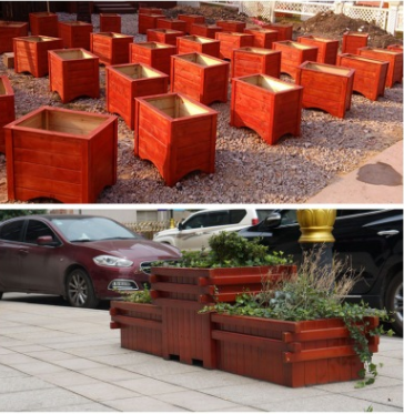 防腐木花箱戶外種植箱碳化木質(zhì)花盆實(shí)木花槽陽臺(tái)種菜盆長方形大號(hào)